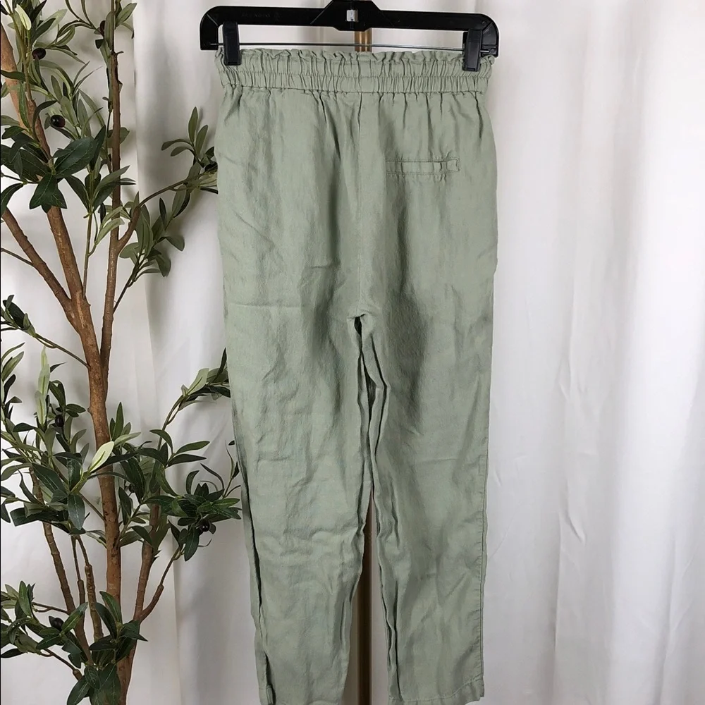 Zara Sage Green Drawstring Jogger Pants Sz XS (B5)